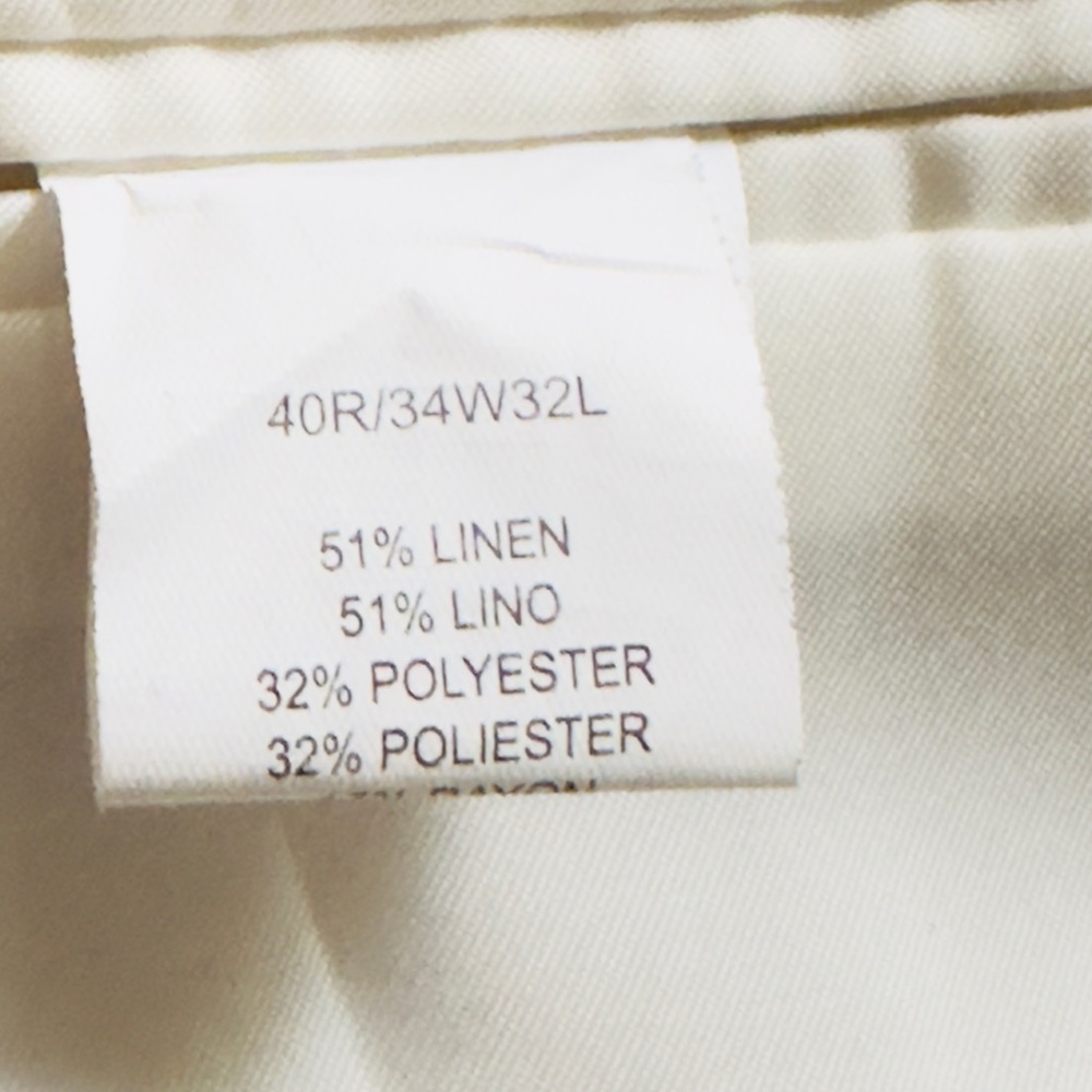 NWT Perry Ellis 40R Slim Fit Classic Off White Blazer - Picture 5 of 5